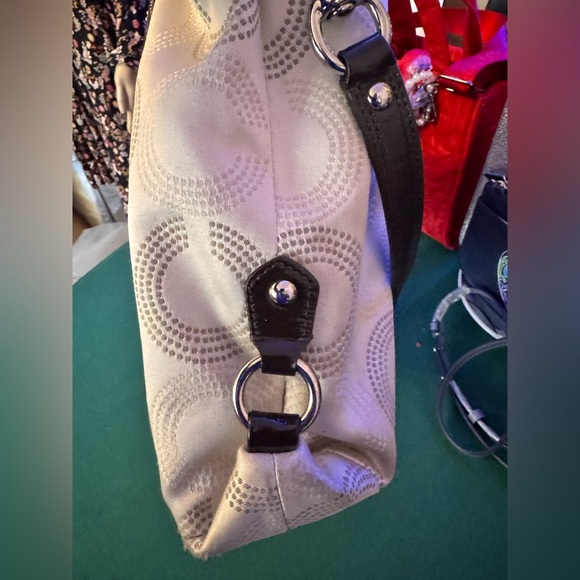 Coach 2012 Ashley Dotted Op Art Convertible Satchel Shoulder Bag Beige EUC - Picture 6 of 16